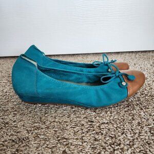 Sabrinas Eneka Nordishock System Blue Cap Toe Ballet Flats